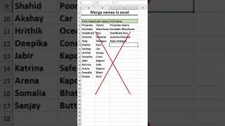 Name Merge in Excel #learning #excel #computereducation