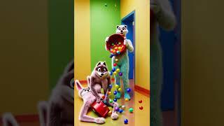 Fluffy’s Prank! Spills Water While Sis Is Mopping