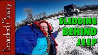 SLEDDING BEHIND JEEP! | Alabama Snow Day | Alabama Sled Dog