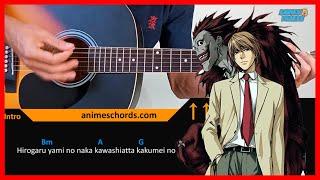 Death Note OP - the WORLD | Acoustic Guitar Lesson [Tutorial + TAB + CHORDS]