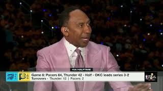 Stephen A. gives props to Hali for BIG halftime lead  'HE'S BEEN THE SPARK PLUG!' | NBA on ESPN