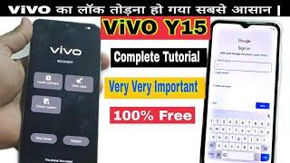 Vivo Y15 Pattern,Password Remove By Hard Reset | Vivo Y15 Ka Lock Kaise Tode 100% Ok | July 2022