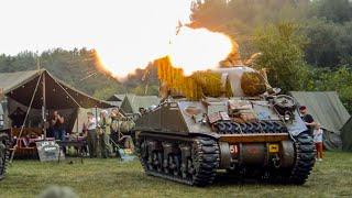 Sherman Firefly passing by and firing