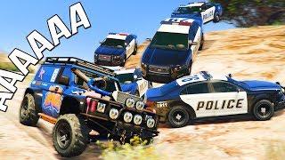 GTA 5 COPS & ROBBERS - ДЖИП С ТУРБОКИТОМ ВАЛИТ ОТ 15 КОПОВ ПО ДЕРЕВНЕ НАРУШАЯ ПДД!