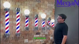 barber pole poste de barbeiro, 40cm, 55cm, 65cm, 75cm, 100cm e 110cm MegaN