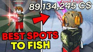 Top 4 LOCATIONS To Fish For Money AND LEVELS In Roblox Fisch!