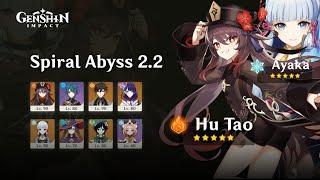 Hu Tao C0 & Ayaka ft.Trio Archon Destroy Abyss 2.2 Floor 12 Full Star | Genshin Impact Indonesia