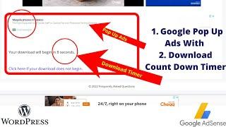 Advanced Download Count Down Timer Script With Google Pop Up Ads | Boost Your Earning In 2022