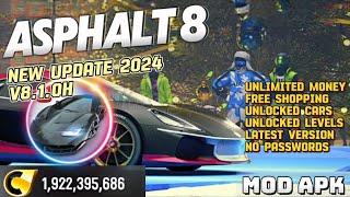 Asphalt 8 Mod Apk 8.1.0h Unlimited Money Unlocked Car 2024 Update!