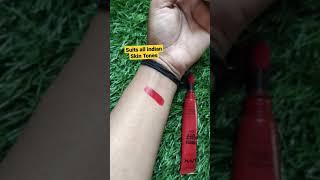 NYX Powder Puff Lippie | Red Lipstick for all Indian skin Tones #shorts #youtubeshorts