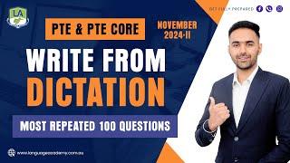 Write From Dictation | PTE & PTE Core Listening | November 2024-II Predictions | Language Academy