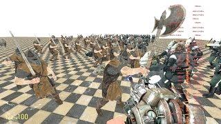 100 Skyrim Guards vs 100 Metrocops in Garry’s Mod