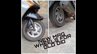 OLD DIO MODIFIED WHEELS  || ALLOY WHEELS || MAG WHEEL || HONDA DIO || METAL RIM || DIY ||