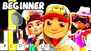 3 Famous Subway Surfers Tunes - Slow and Easy Piano Tutorial - Beginner