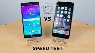 Samsung Galaxy Note 4 vs iPhone 6 Plus - Speed Test