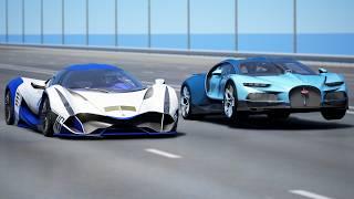 10,000 HP!!! Bugatti Tourbillion vs Devel Sixteen | DRAG & TRACK RACE