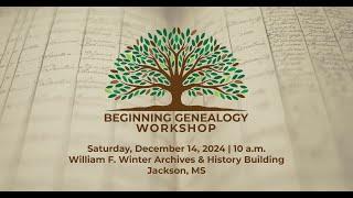 Beginning Genealogy Workshop: presented by Ally Mellon