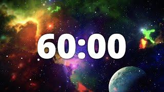 60 Minute Countdown Timer with Alarm and Deep Space Ambient Music | Deep Space Galaxy 