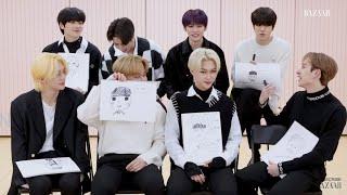 [Русская озвучка by Ayka] Кто из участников Stray Kids лучший художник? | Harper’s BAZAAR