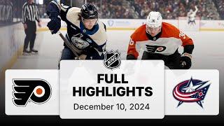 NHL Highlights | Flyers vs. Blue Jackets - December 10, 2024