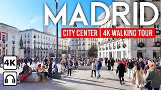 MADRID, Spain  4K Walking Tour Through Downtown's Winter Charm