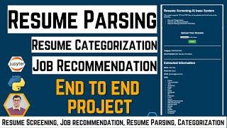 Building Resume Screening App Machine Learning | Resume Parsing | Resume Job Recommendation Python