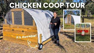 Movable Chicken Coop Tour | Affordable & Easy to Build!
