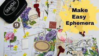 MAKING EASY EPHEMERA - Quick Craft Ideas / Use Your Stash / Junk Journal Ideas / Craft With Me!