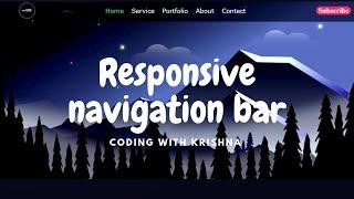 Responsive navigation bar using HTML and CSS|2023| #webdevelopmentprojects #codingwithkrishna