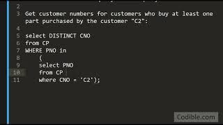 Codible SQLite video 11: SQL query with subquery, both referencing the same table