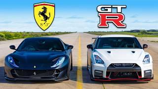 Ferrari V12 vs NISMO V6: DRAG RACE