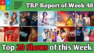 BARC TRP Report of Week 48 : Top 20 Shows of this Week