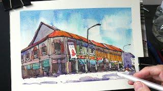 695 North Bridge Rd timelapse sketch with Kremer Pigments