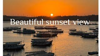 A BEAUTIFUL SUNSET OVER THE NILE RIVER-EGYPT ASWAN