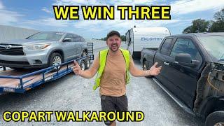 COPART WALKAROUND GASTONIA MIKE WINS TWO CARS, ONE CAMPER