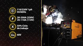 Soldador inversor multiproceso MIG Pulsado Aluminio 110/220v 250A FURIUS: FLEX 255P