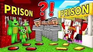 JJ's Family ANGEL Prison vs Mikey's Family DEVIL Prison Battle in Minecraft - Maizen