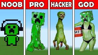 Pixel Art (NOOB vs PRO vs HACKER vs GOD) Creeper in Minecraft