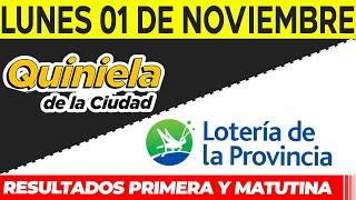 Quinielas Primera y matutina de La Ciudad y Buenos Aires Lunes 1 de Noviembre