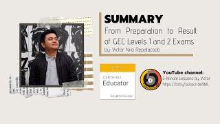 SUMMARY From Preparation to Result of Google Educator Certification Levels 1 and 2 Exams