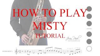 Learn How to play Misty ( Tenor Saxophone - Tutorial )