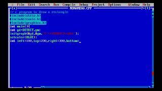 C program to draw rectangle using graphics function