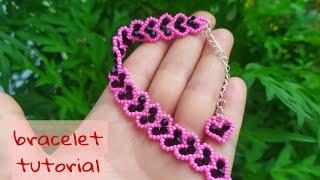 how to make a simple beaded bracelet // heart bead bracelet