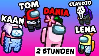 2 STUNDEN AMONG US mit Kaan, Dania, Claudio, Lena & Tom! Wer ist der beste Impostor?