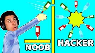 Bottle Flip NOOB VS HACKER! | Happy Wheels