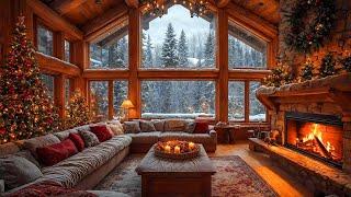 Jazz Relaxing Music at Cozy Christmas Cabin Ambience  Smooth Christmas Jazz Instrumental Music 2025