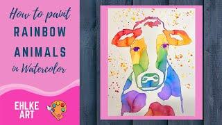 Rainbow Animals in WATERCOLOR