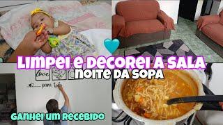 LIMPEI E DECOREI A SALA/CHEGOU RECEBIDO PRA MIM/NOITE DA SOPA(vlog) @rosineidesilvavlogs5312