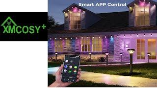 XMCOSY+ Smart Solar Lights Outdoor with Motion Sensor, 150LM APP Control RGBCW Color