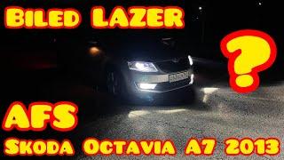 Лазер BI-LED линзы Russian Falcon F40+ 2 led чипа + Laser 6000K Skoda Octavia A7 2013 AFS ксенон